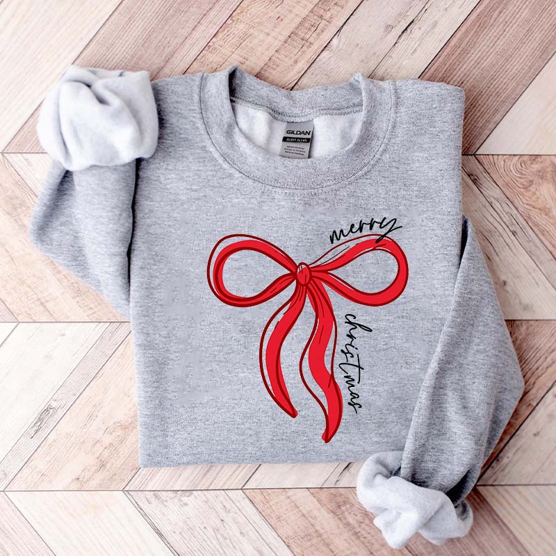 Merry Christmas Bow Winter Sweatshirt
