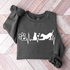 Dog And Cat Heartbeat Sweatshirt