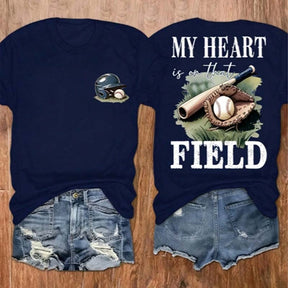 Baseball Mom My Heart Is On That Field T-Shirt