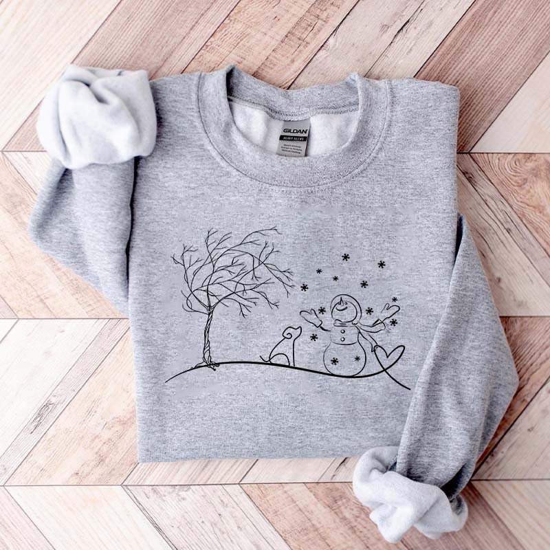 Let It Snow Winter Snowman Dog Sweatshirt