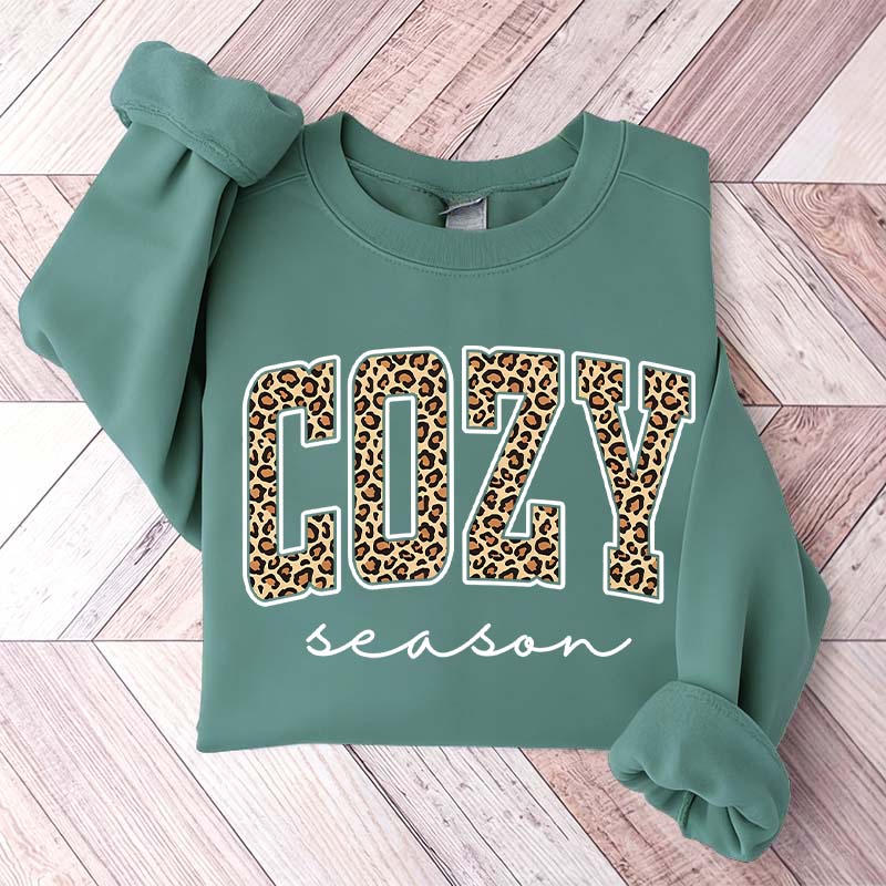 Retro Leopard Cozy Season Sweatshirt