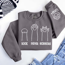 Custom Rock Paper Scissors Cat Paw Sweatshirt
