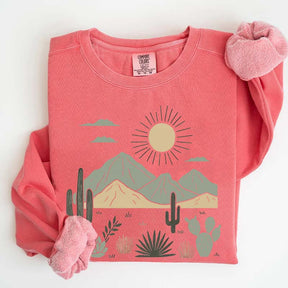 Western Desert Cactus Mountain Sweatshirt