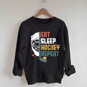 Eat Sleep Hcokey Repeat Team Sweatshirt