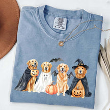 Halloween Golden Retriever Bat T-Shirt