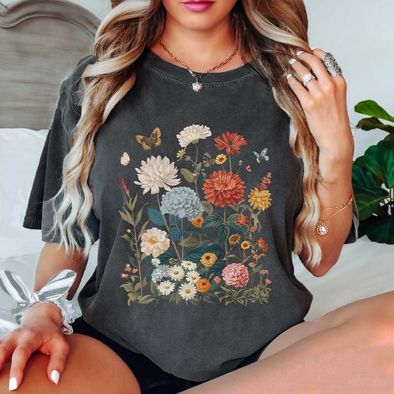 Wildflowers Cottagecore Boho Nature T-Shirt