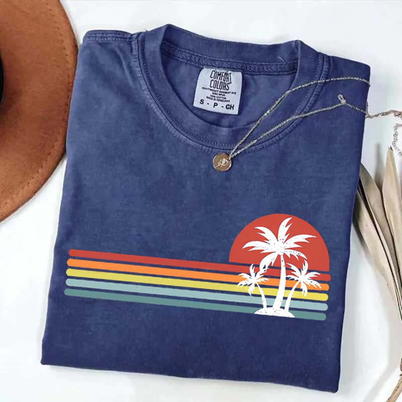 Retro Tropical Island Palm Tree T-Shirt