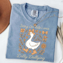 Sorry I'm Late I Was Dilly Dallying Goose Fall T-Shirt