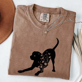 Black Lab Mom Labrador Dog Flowers T-Shirt