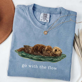 Go With The Flow Cute Otter T-Shirt