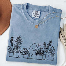 Cats and Plants Line T-Shirt