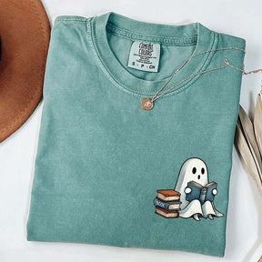 Vintage Ghost Reading Books Lover T-Shirt