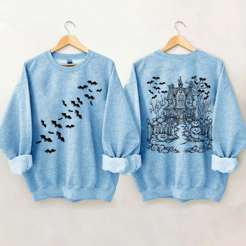 Haunted House Comfort Colors Halloween Sweatshirt