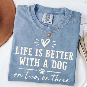 Retro Life Is Better With A Dog On Two On Three T-Shirt