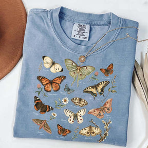 Vintage Butterfly Botanical Chart Moth T-Shirt