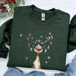 Vintage Reindeer Cute Christmas Sweatshirt