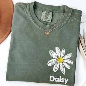Comfort Colors Custom Name Daisy T-Shirt