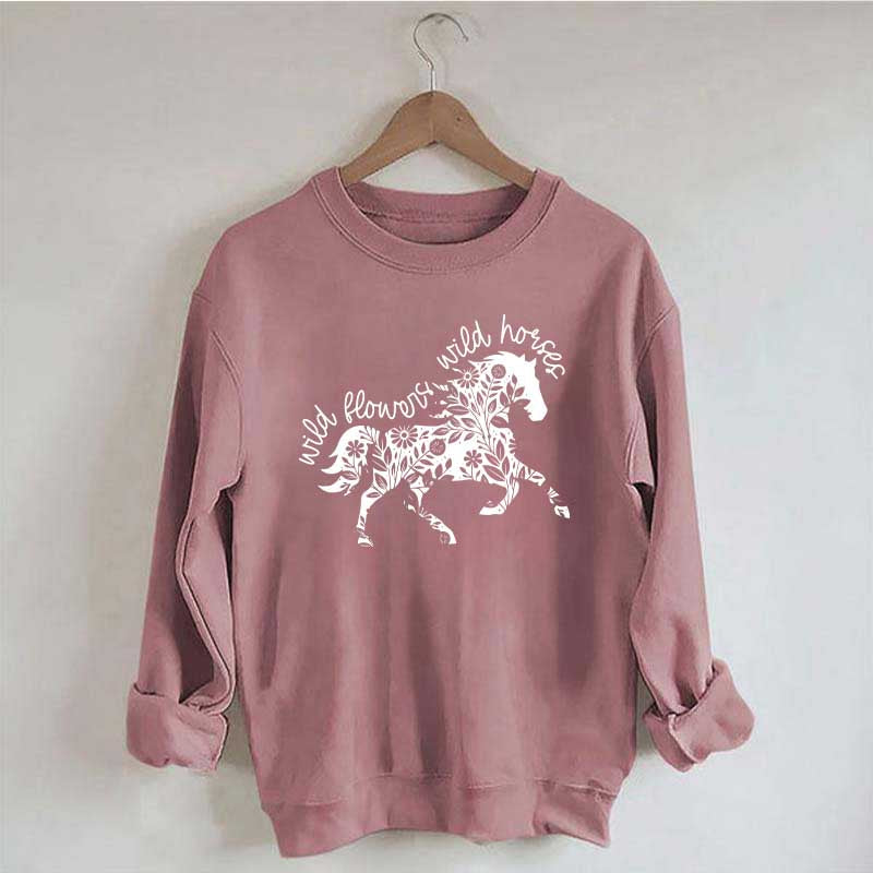 Wild Horses Graphic Vintage Western Country Sweatshirt