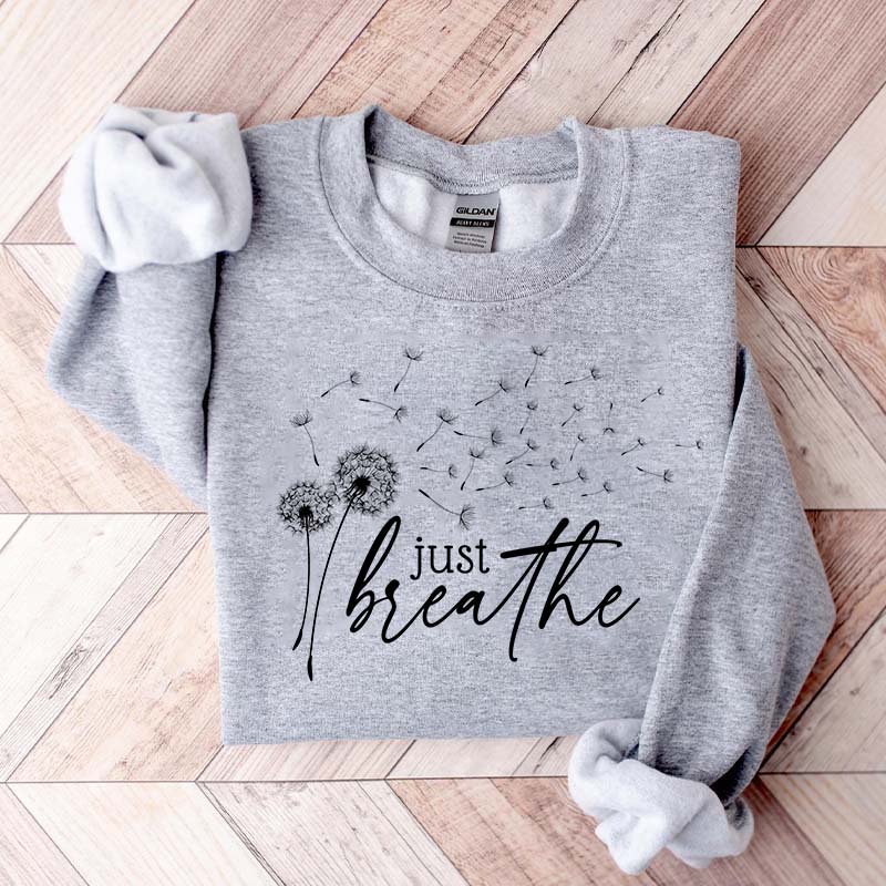 Just Breathe Dandelion Wildflower Sweatshirt