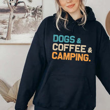 Dogs Coffee Camping Hoodie