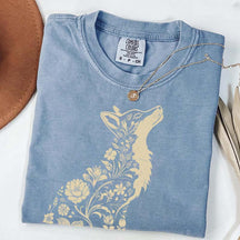 Retro Floral Fox Woodland Animal T-Shirt