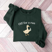 Off For A Run Runner Goose Sweatshirt