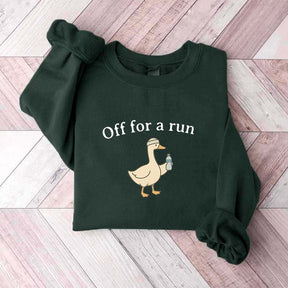 Off For A Run Runner Goose Sweatshirt
