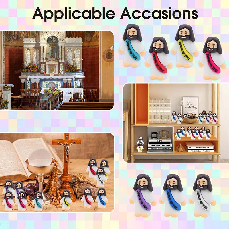 Pocket Jesus Loves You hurch Christmas Party Favors Baptism Gifts Figurines