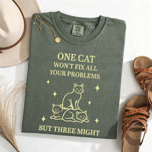 Retro Three Cats Graphic People T-Shirt