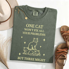 Retro Three Cats Graphic People T-Shirt