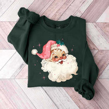 Pink Santa Retro Christmas Sweatshirt