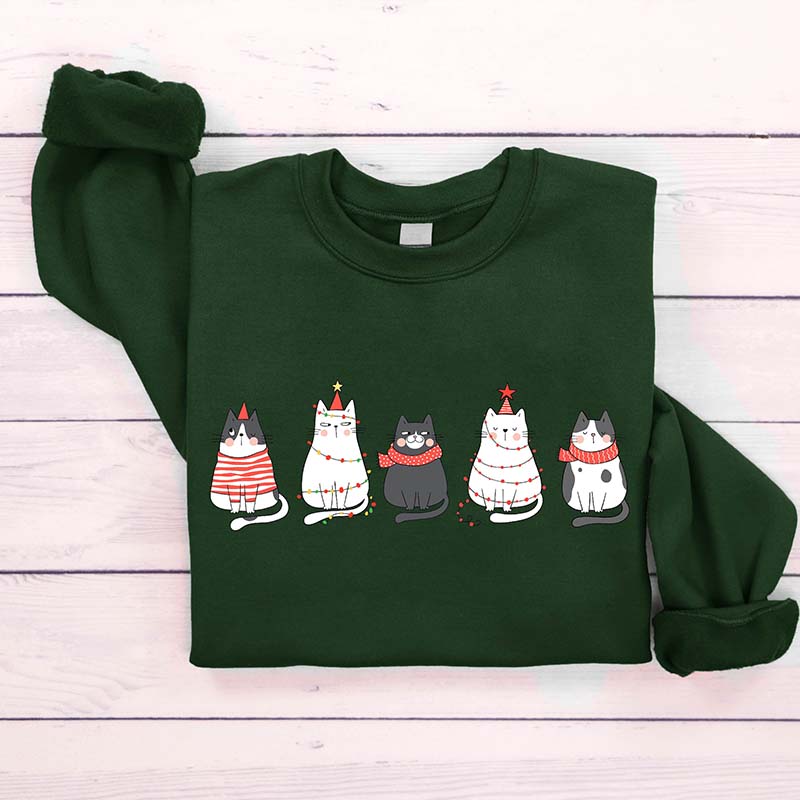 Cute Cat Christmas Women Sweatshirt