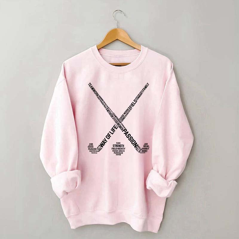 Field Hocke Words Minimalist Sweatshirt