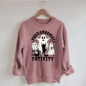Purranormal Cativity Spooky Ghost Cat Sweatshirt