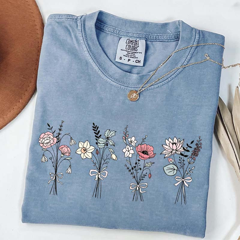 Floral Coquette Bow Ladies T-Shirt