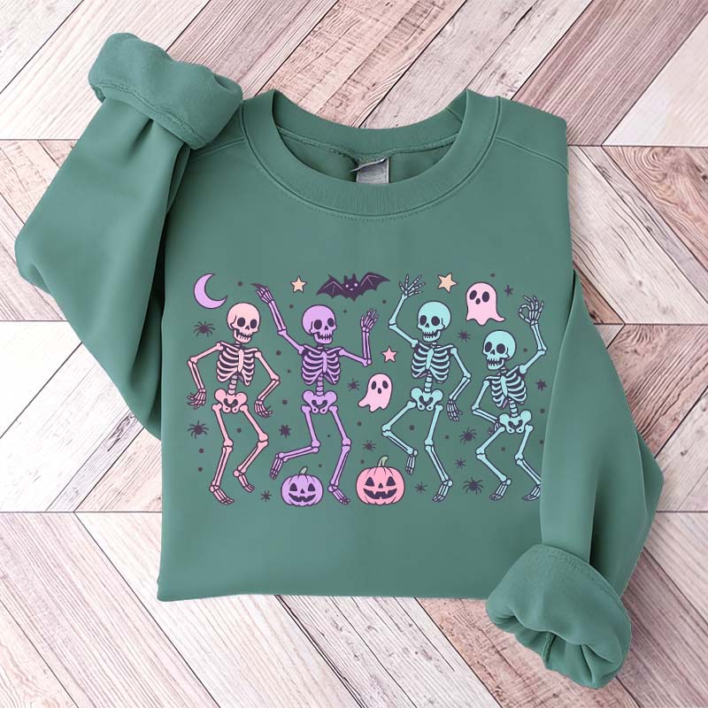 Dancing Skeletons Halloween Retro Sweatshirt