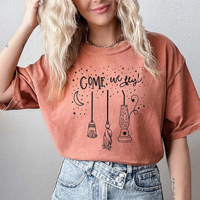 Come We Fly Witch Broom T-Shirt