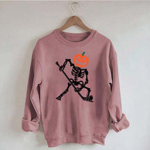 Skeleton Hockey Pumpkin Sweatshirt