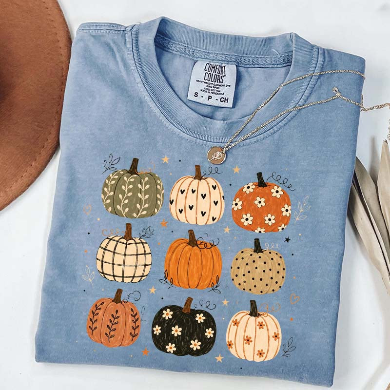 Boho Pumpkin Harvest Season Halloween T-Shirt