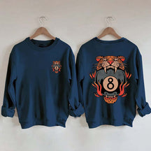 Lucky Leopard Traditional Tattoo T 8 Ball Sweatshirt