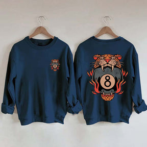 Lucky Leopard Traditional Tattoo T 8 Ball Sweatshirt
