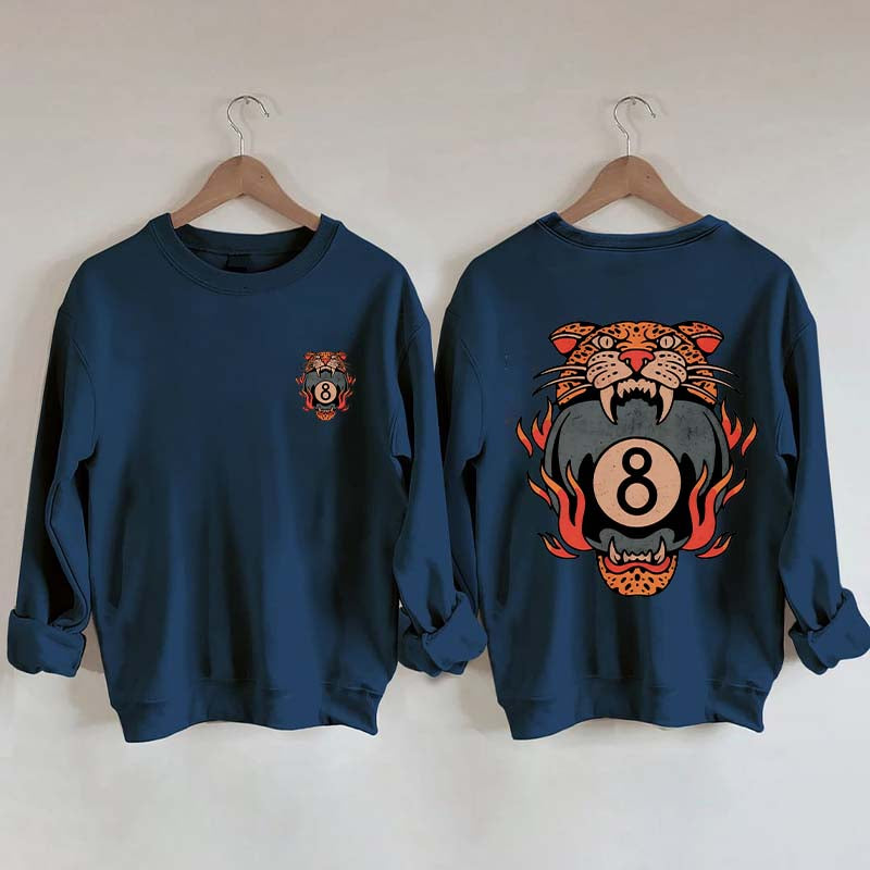 Lucky Leopard Traditional Tattoo T 8 Ball Sweatshirt