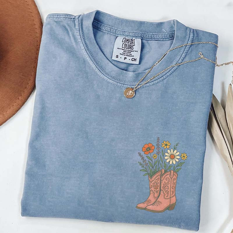Cowgirl Boots Wildflowers T-Shirt