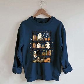 Retro Halloween Bookshelf Sweatshirt