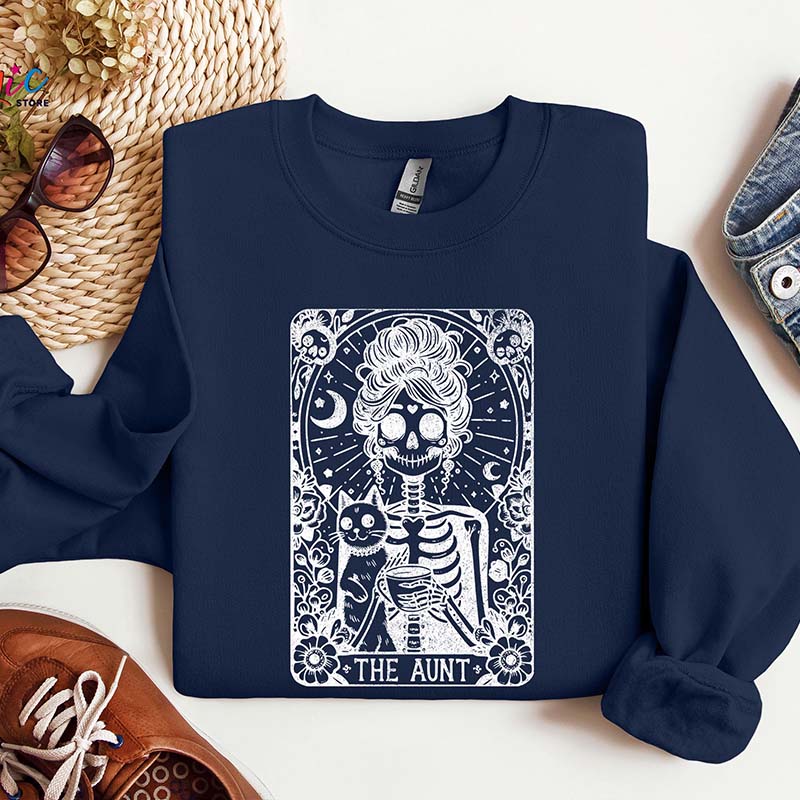 The Aunt Tarot Card Skeleton Sweatshirt