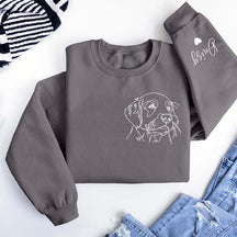 Custom Pet Portrait Line Art Sweatshirt