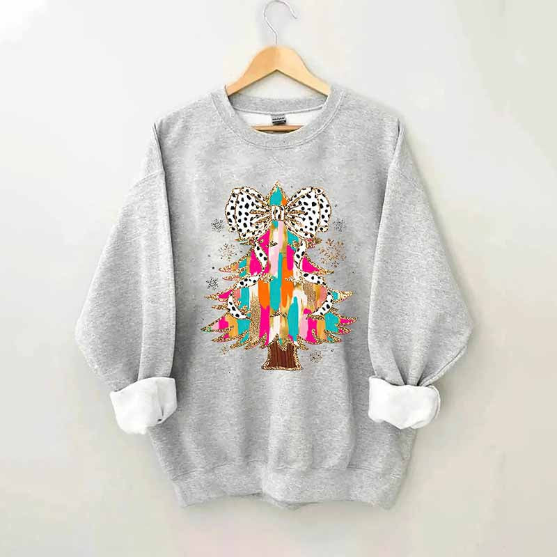 Coquette Glitter Christmas Tree Sweatshirt