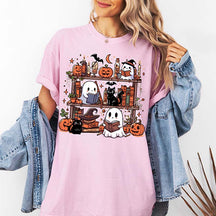 Comfort Colors Ghost Reading Cat T-Shirt