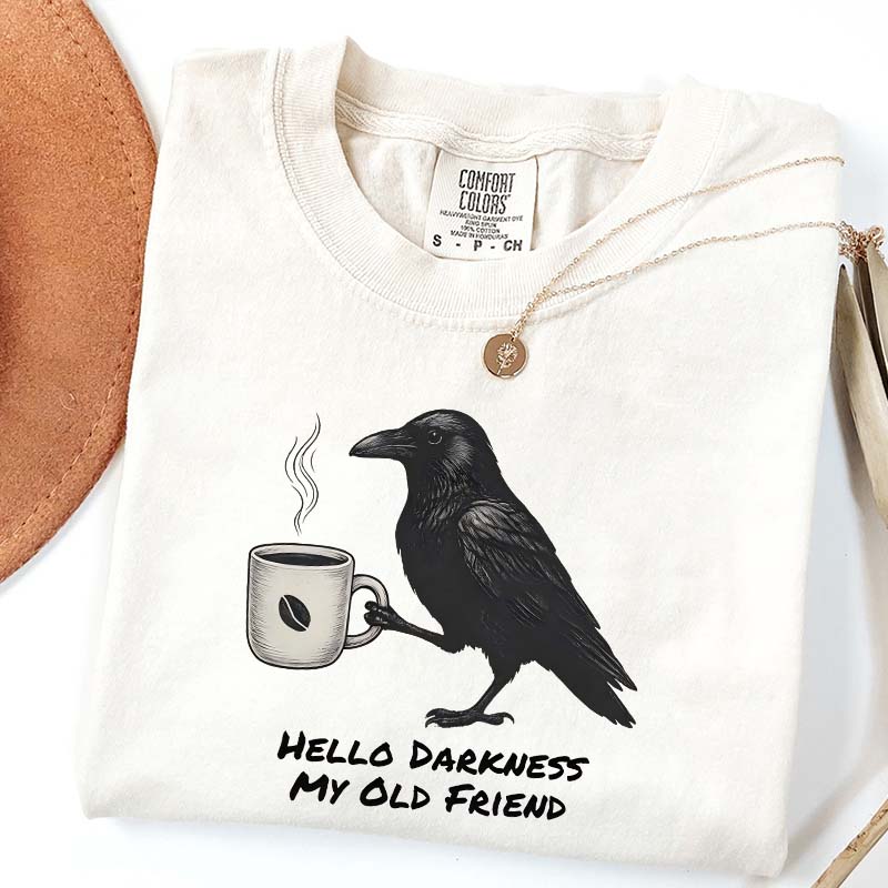 Raven Crow Hello Darkness T-Shirt