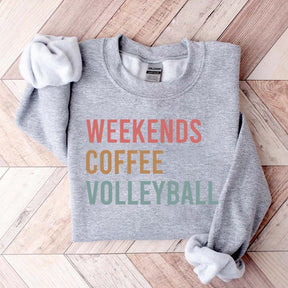 Weekends Coffee Volleyball Sport Sweatshirt